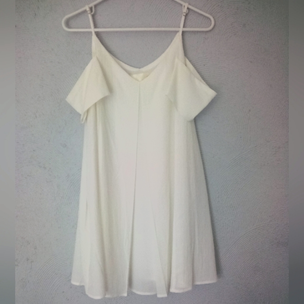 J.O.A. Los Angeles White Off the Shoulder Mini Dress